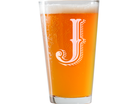 Monogram J  Beer Pint Glass For Sale