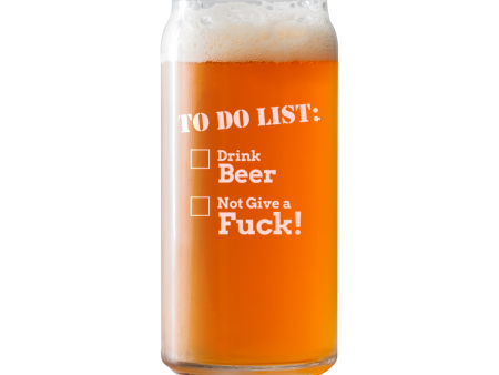 To do list Drink Beer Not give a F  Beer Pint Glass Hot on Sale