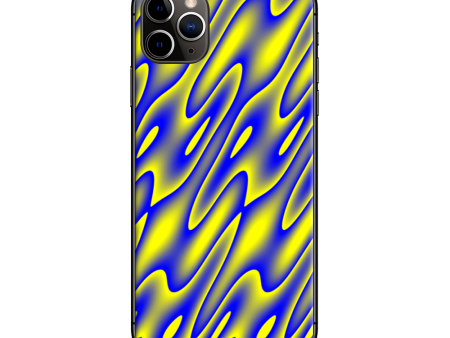 Neon Blue Yellow Trippy | Skin For Apple iPhone 11 Pro Max Fashion