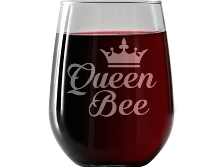 Queen Bee Stemless Wine Glass Hot on Sale