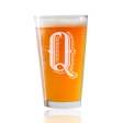 Monogram Q  Beer Pint Glass Online Sale