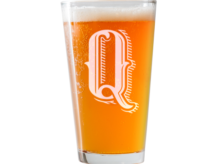 Monogram Q  Beer Pint Glass Online Sale