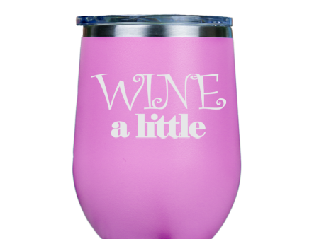 Wine a little  - Pink Stainless Steel Stemless Wine Glass For Cheap