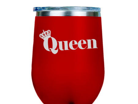 Queen  - Red Stainless Steel Stemless Wine Glass on Sale