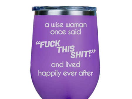 Fck This S**T  - Purple Stainless Steel Stemless Wine Glass Online now