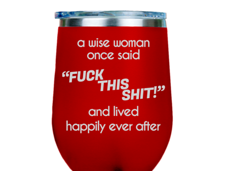 Fck This S**T  - Red Stainless Steel Stemless Wine Glass on Sale