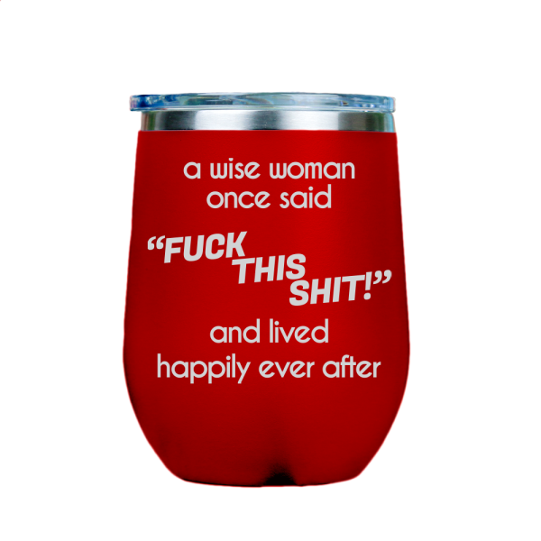 Fck This S**T  - Red Stainless Steel Stemless Wine Glass on Sale