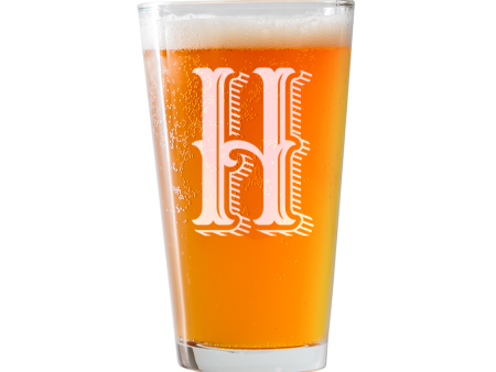 Monogram H  Beer Pint Glass Supply