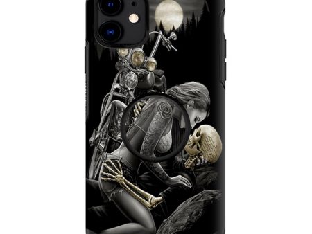 Biker Skeleton Full Moon Tattoo | Skin For Otter Pop Symmetry for iPhone 11 Online Hot Sale