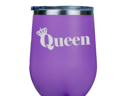 Queen  - Purple Stainless Steel Stemless Wine Glass on Sale