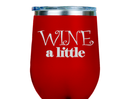 Wine a little  - Red Stainless Steel Stemless Wine Glass Online Hot Sale