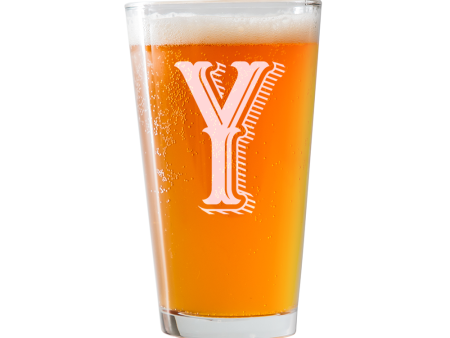 Monogram Y  Beer Pint Glass Cheap