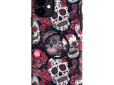 Sugar Skulls Red Black Dia De Los | Skin For Otter Pop Symmetry for iPhone 11 Supply