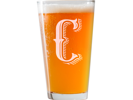 Monogram C  Beer Pint Glass Online