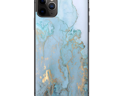 Teal Blue Gold White Marble Granite | Skin For Apple iPhone 11 Pro Cheap