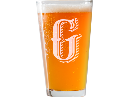 Monogram G  Beer Pint Glass Sale