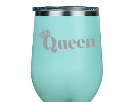 Queen  - Teal Stainless Steel Stemless Wine Glass Online Hot Sale