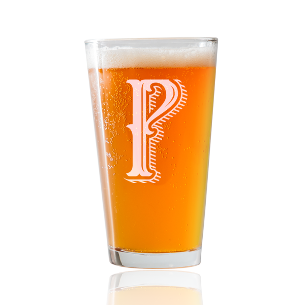 Monogram P  Beer Pint Glass Online now